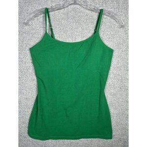 Express Medium Tank Top Cami Womens Sexy Stretch Green Cotton Blend Built In Bra